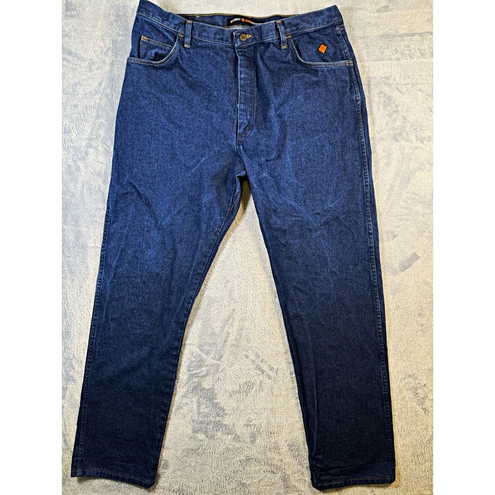 Wrangler FR Flame Resistant Jeans Mens 42x36 Relaxed Cowboy Cut 19FR31MWZ Blue